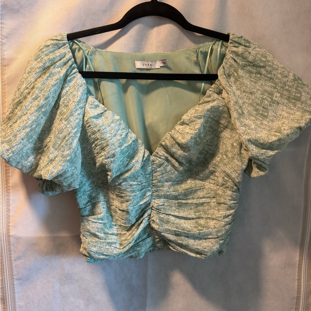Elegant Green Ruched Women's Top